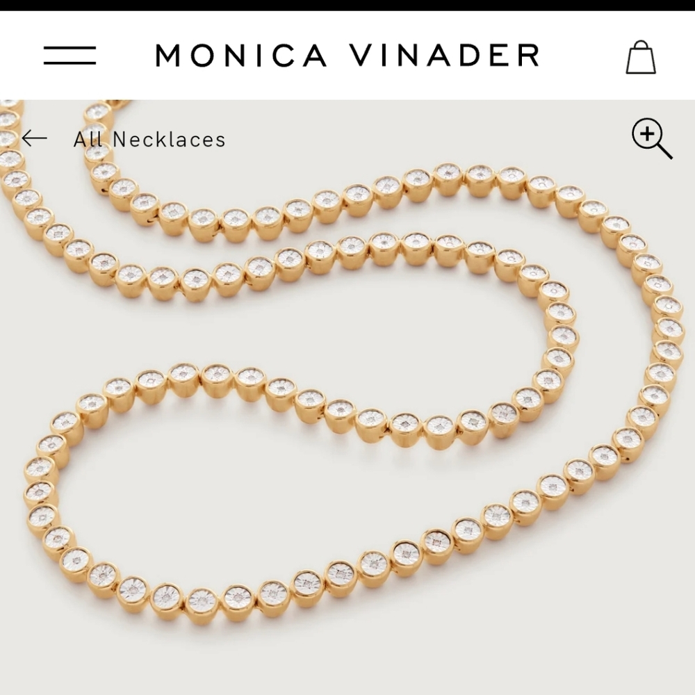 MONICA VINADER Diamond Essential Tennis Nacklace adjustable